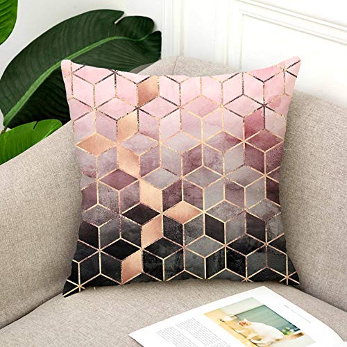 TAOSON Set of 2 Home Decorative Colorful Gradient Geometric Print Cozy Throw Pillow Cases Cushion Covers Shells for Couch Bed Sofa Farmhouse Manual 18x18 Inches Only Cover No Insert S003