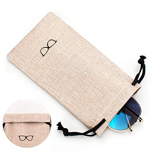 Vemiss Hard Shell Eyeglasses Case Linen Fabrics Large Sunglasses Case Concise