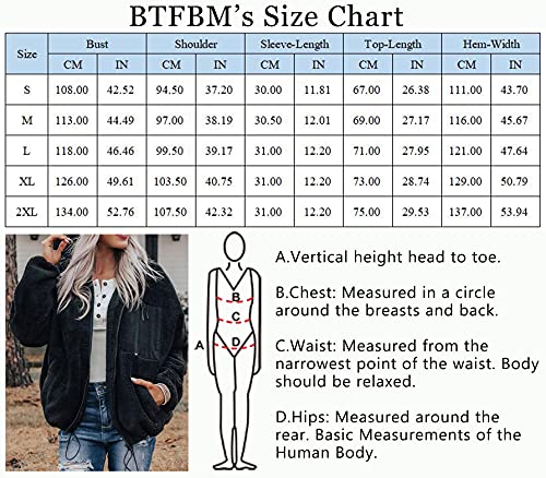 BTFBM Women Long Sleeve Full Zip Jackets Casual Solid Color Loose Fleece Short Teddy Coats Jacket Outerwear With Pockets(Solid Black, Medium)