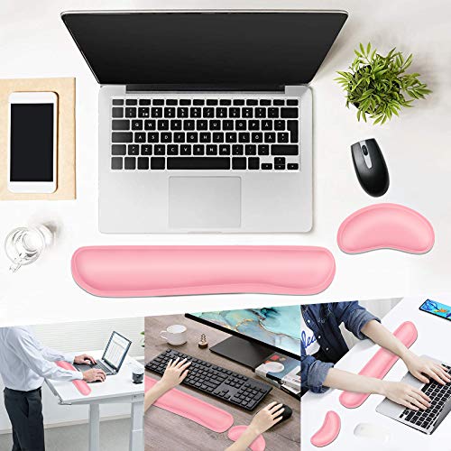 Keyboard Wrist Pillow Rest Pad, Mouse Pad Wrist Support Memory Foam Set  (17 colors)