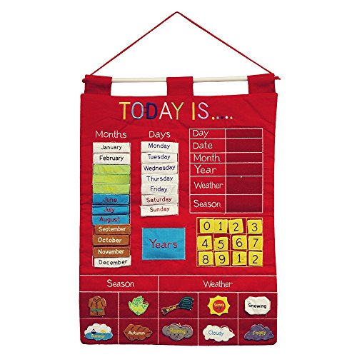 Red "Today is ..." Children's Learning Calendar Wall Chart