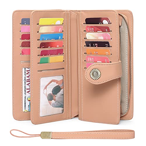 FALAN MULE Women's Wallet Genuine Leather RFID Blocking Large Capacity Trifold Ladies Wallet