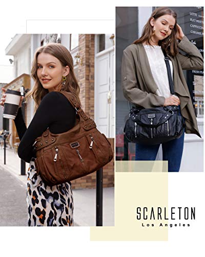 Scarleton Satchel Handbag for Women, Purses for Women, Shoulder Bags for Women, H129204A - Brown