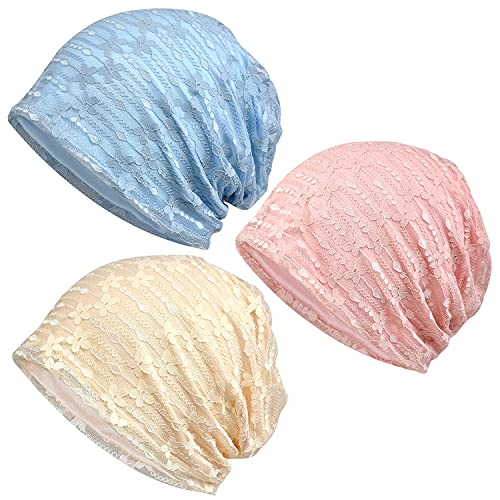 Jemis Women's Baggy Slouchy Beanie Chemo Cap for Cancer Patients (3 Pack -f)