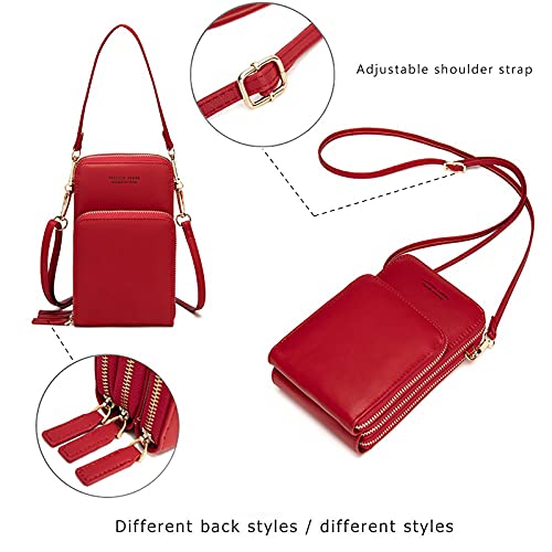 Small Crossbody Cell Phone Purse for Women, Mini Messenger Shoulder Handbag Wallet with Credit Card Slots