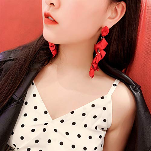 Long Petal Drop Dangle Resin Earrings  (8 colors)