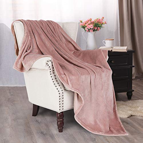 Exclusivo Mezcla Luxury Flannel Velvet Plush Throw Blanket – 50" x 60" (Pink) - Pink and Caboodle