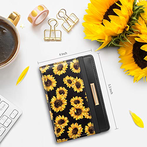 Passport Holder Cover,Traveling Passport Case Cute Passport Wallet for Women,Sunflower