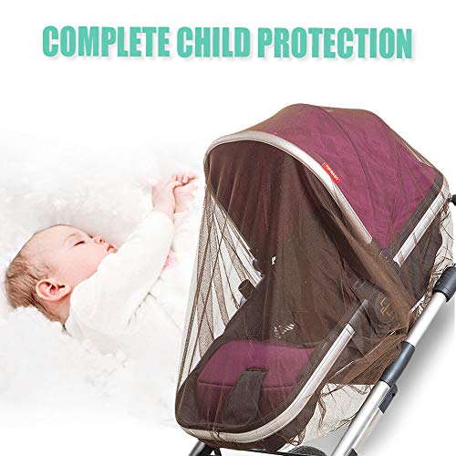 Mosquito Net for Stroller - 2 Pack Durable Baby Stroller Mosquito Net - Perfect Bug Net for Strollers, Bassinets, Cradles, Playards, Pack N Plays and Portable Mini Crib (Coffee) …