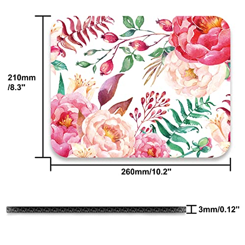 Anti-Slip Mouse Pad for Work or Gaming, Watercolor Flowers