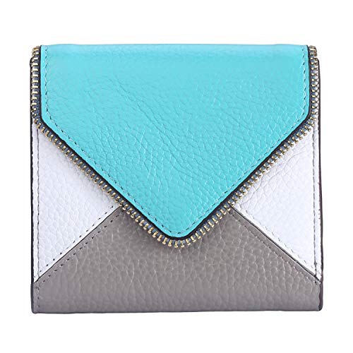 Lavemi RFID Blocking Small Compact Leather Wallets Credit Card Holder Case for Women(Envelope Tiffany Blue)