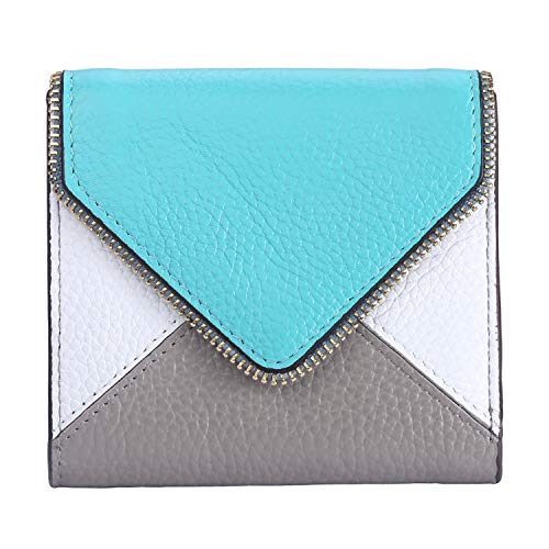 Lavemi RFID Blocking Small Compact Leather Wallets Credit Card Holder Case for Women(Envelope Tiffany Blue)