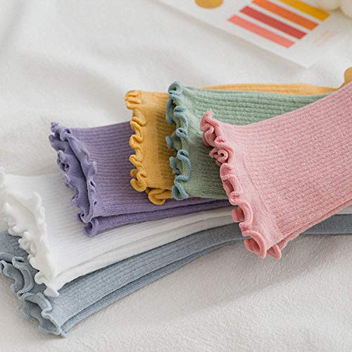 7 Pairs, Super Soft Fashion Knit Cotton Socks for Women, Mixed Colors