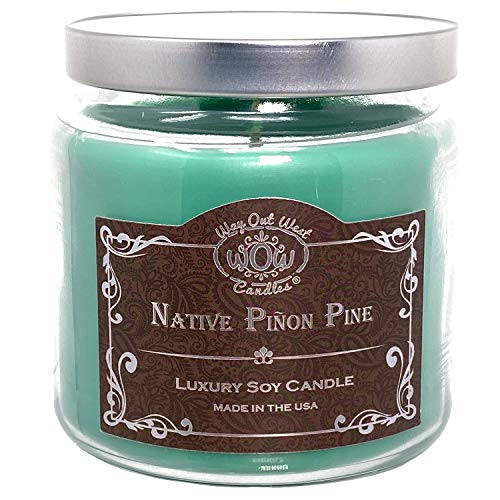 Way Out West Candles Highly Scented Large Jar Candles for Home - Native Pinon Pine Premium Fragrance, Highly Scented Soy Candle, Natural Wicks - 65+ Hours Long Burning- Handmade in The USA
