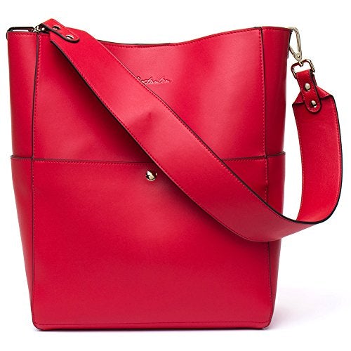 Women's Roomy Leather Designer Handbag Tote Shoulder Bucket Bag  (12 colors)
