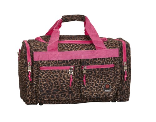 19-Inch Carry-On, Overnight, Weekender Duffel Bag, Pink Leopard