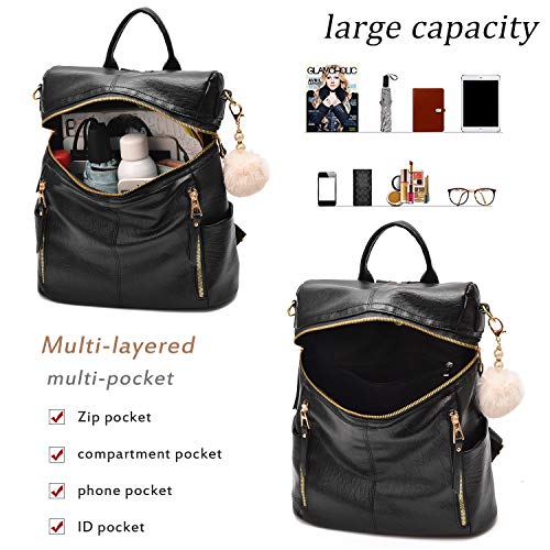 Large Capacity Multipurpose Travel School Bag Leather Backpack  (7 colors)