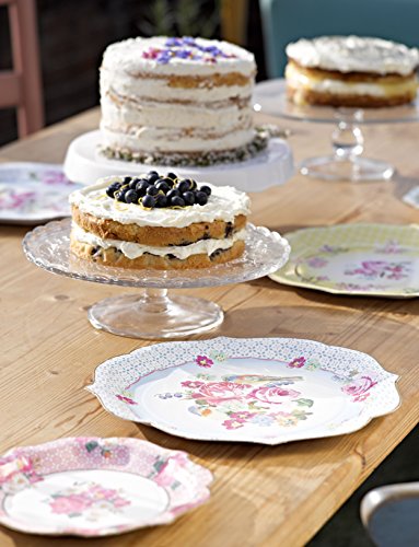 Talking Tables Truly Scrumptious Vintage Floral Small 6.75 Paper Plates in 6 Designs for a Tea Party or Picnic, Multicolor (24 Pack)