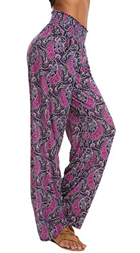 Urban CoCo Women's Boho Palazzo Pants Wide Leg Lounge Pants (S, 8)