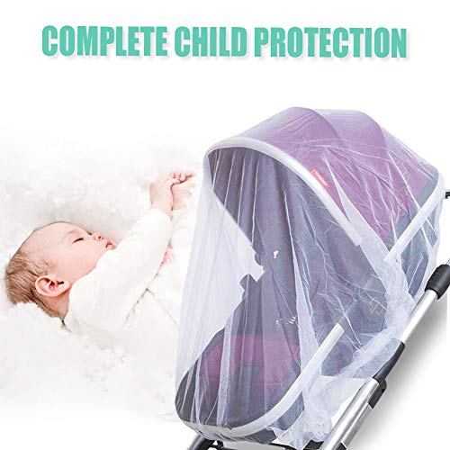 Mosquito Net for Stroller - 2 Pack Durable Baby Stroller Mosquito Net - Perfect Bug Net for Strollers, Bassinets, Cradles, Playards, Pack N Plays and Portable Mini Crib (White) …