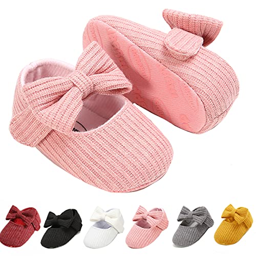 Infant Flat Soft with Decorative Bow Knot, High-top Warm Booties for  Newborn Grippers Toddler White, 0-6 Months 