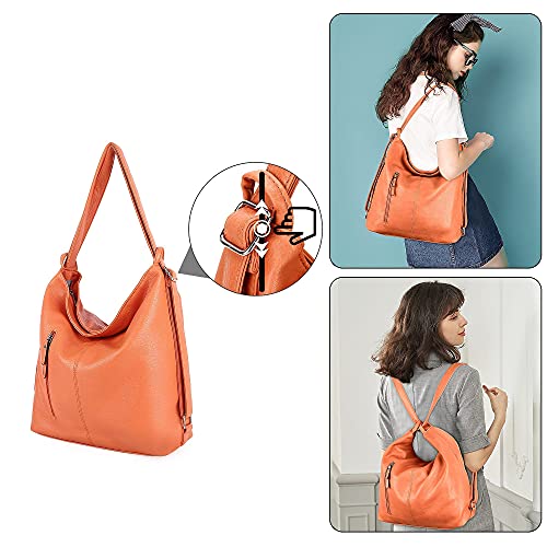 Purse for Women Convertible Backpack Purses and Handbags - Orange