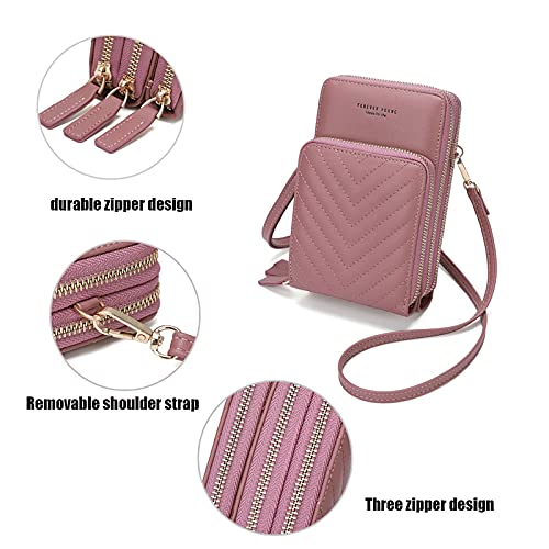 Small Crossbody Cell Phone Purse for Women, Mini Messenger Shoulder Handbag Wallet with Credit Card Slots