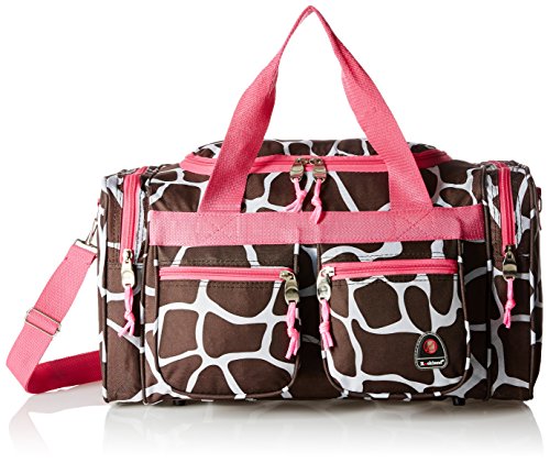 19-Inch Carry-On, Overnight, Weekender Duffel Bag, Pink Giraffe