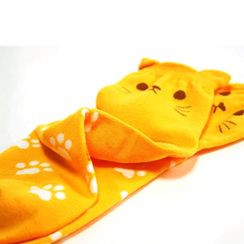 OKIE OKIE Womens Cat Socks - Crazy Cute Animal Dog Owl Print Crew Novelty Fun Funny Gifts (Animal - Cat Foot Print 4pcs)