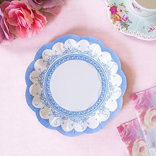 Talking Tables Truly Scrumptious Vintage Floral Small 6.75 Paper Plates in 6 Designs for a Tea Party or Picnic, Multicolor (24 Pack)