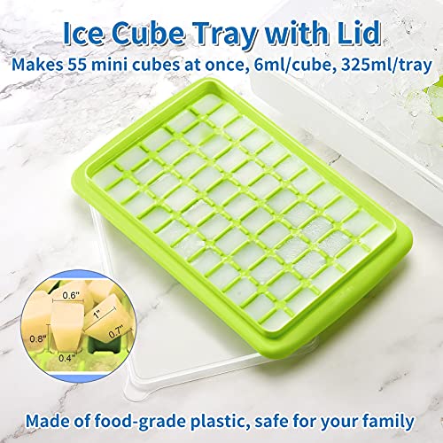 ARTLEO Ice Cube Tray with Lid and Bin for Freezer, Easy Release 55 Nug –  Pink and Caboodle