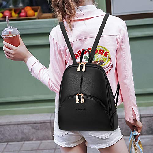 Nevenka Brand Women Bags Backpack PU Leather Zipper Bags Purse Casual Backpacks Shoulder Bags (GRAY)