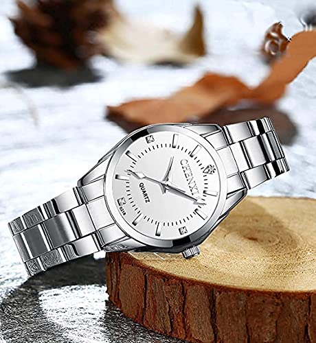 Watches for Women Analog Quartz Silver Stainless Steel Watches Luminous Waterproof Ladies Dress Watch