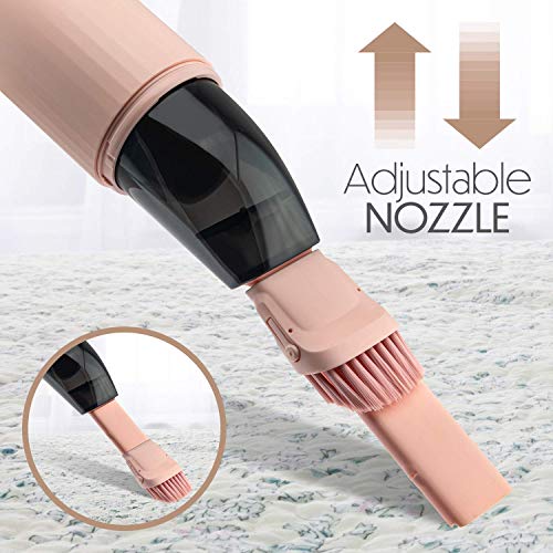 Starument Portable Hand Vacuum Cleaner Handheld Cordless Cleaner for Dust Pet Hair Dirt Home Car Interior, Furniture Lightweight Easy to Use, Compact Design Battery Rechargeable with USB-C Cable Pink