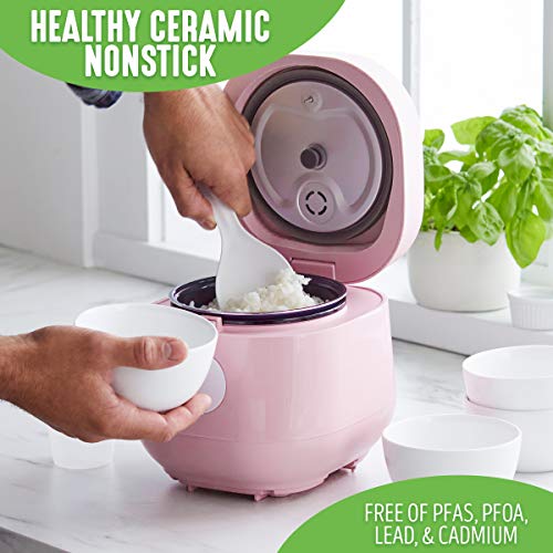 Healthy Ceramic Nonstick 4-Cup Rice, Oats and Grains Cooker  (4 colors)