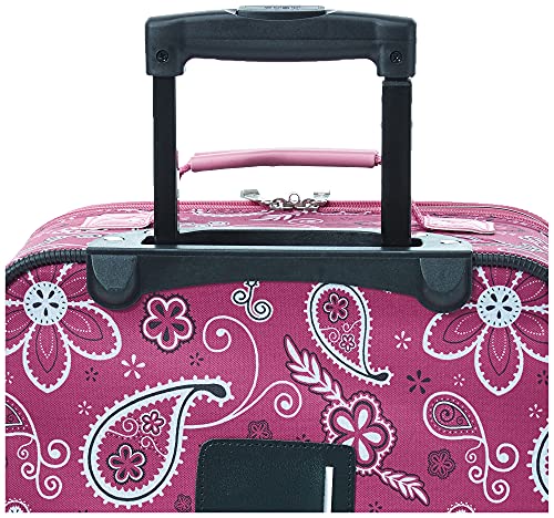 Rockland Fashion Softside Upright Luggage Set, Pink Bandana, 2-Piece (14/19)