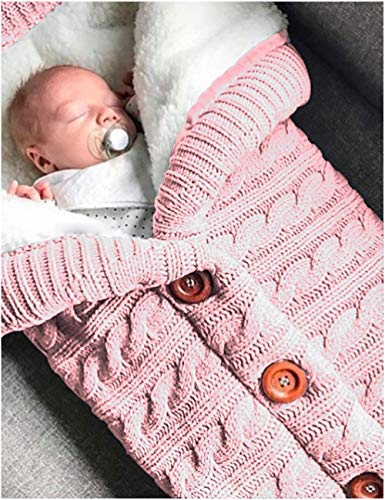 Unisex Infant Swaddle Blanket, Thick Fleece Cable Knit Newborn Accessory  (7 colors)