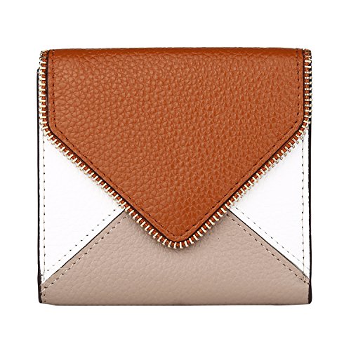 Lavemi RFID Blocking Small Compact Leather Wallets Credit Card Holder Case for Women(Envelope Brown)