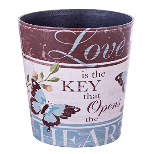 Lingxuinfo Scakbyer Waste Paper Bin, European British Style Flamingo Pattern Trash Can Wastebasket Garbage Can Without Lid Waste Bin for Kitchen Bathroom Bedroom - Flamingo