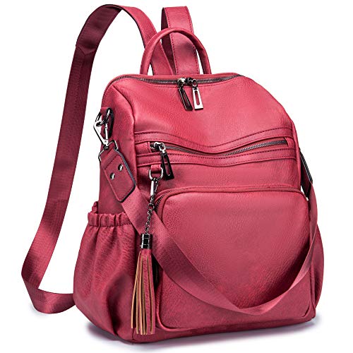 Roulens Women's Fashion Backpack Purses Fashion Leather Large Design Ladies College Shoulder Bags PU Leather Travel bag