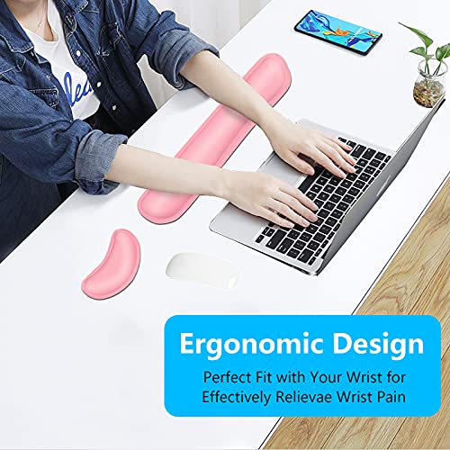 Keyboard Wrist Pillow Rest Pad, Mouse Pad Wrist Support Memory Foam Set  (17 colors)