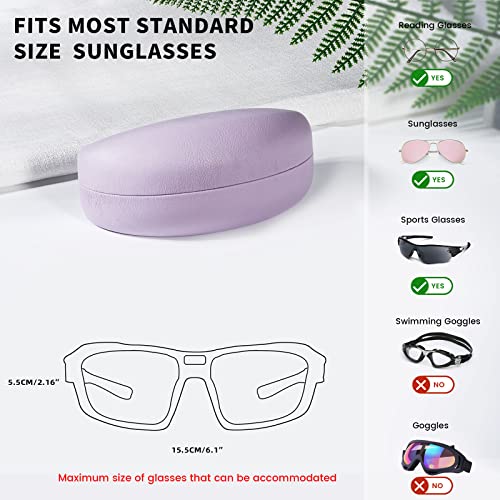 MOLSHINE Hard Shell Sunglasses Case,Classic Large Glasses Case for Sunglass,Eyeglasses with Cleaning Cloth,Pockets(lavender)