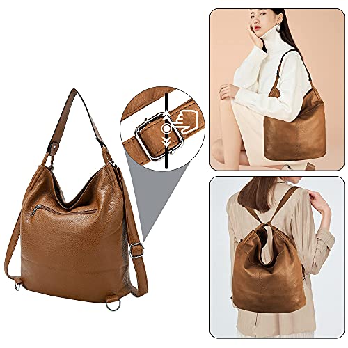 Purse for Women Convertible Backpack Purses and Handbags Crossbody Shoulder Bag - Brown