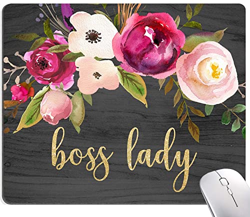 Mouse Pad, "Boss Lady" Script, Non-Slip for Office, Work or Gaming