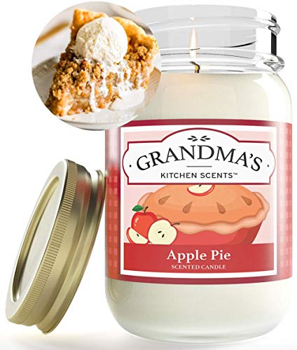 Apple Pie Scented Candles for Home, Non Toxic Long Lasting Soy Candle in a One-Pint Mason Jar