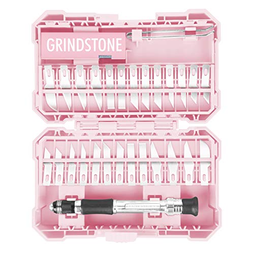 FANTASTICAR Pink Craft Knife Precision Cutter Hobby Knife Blades Set ( 29pcs) for Art Work, Scrapbooking, Stencil, Architecture Modeling, Wood Leather Working
