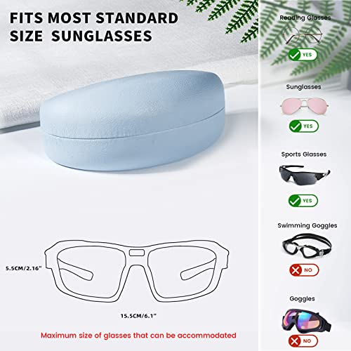 molshine Hard Shell Sunglasses Case,Classic Glasses Case for Sunglasses and Eyeglasses (Light blue)