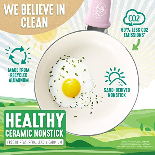 Healthy Ceramic Nonstick 7-inch & 10-inch Frying Pan/Skillet Set  (8 colors)