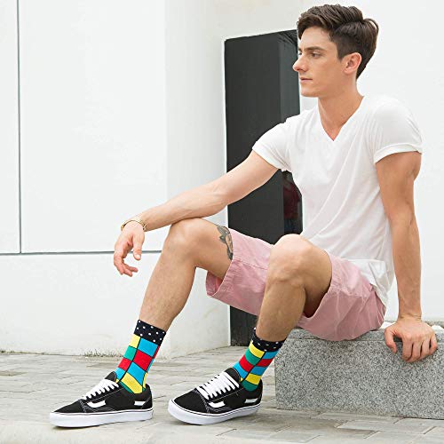 WeciBor Men's Funny Colorful Combed Cotton Dress Socks