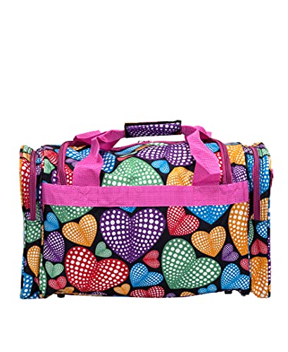 19-Inch Carry-On, Overnight, Weekender Duffel Bag, Colorful Hearts